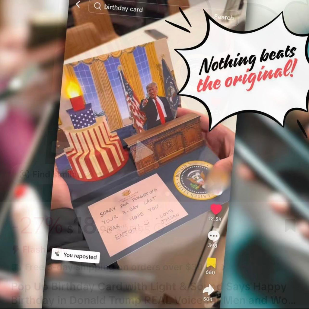 Trump Talking Birthday Card - Light and Sound Pop up card