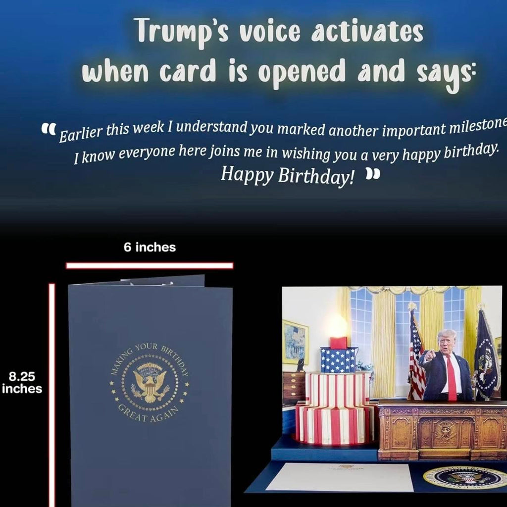 Trump Talking Birthday Card - Light and Sound Pop up card