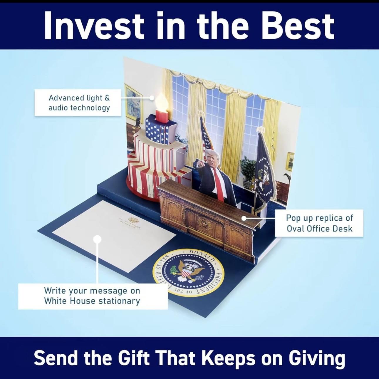 Trump Talking Birthday Card - Light and Sound Pop up card