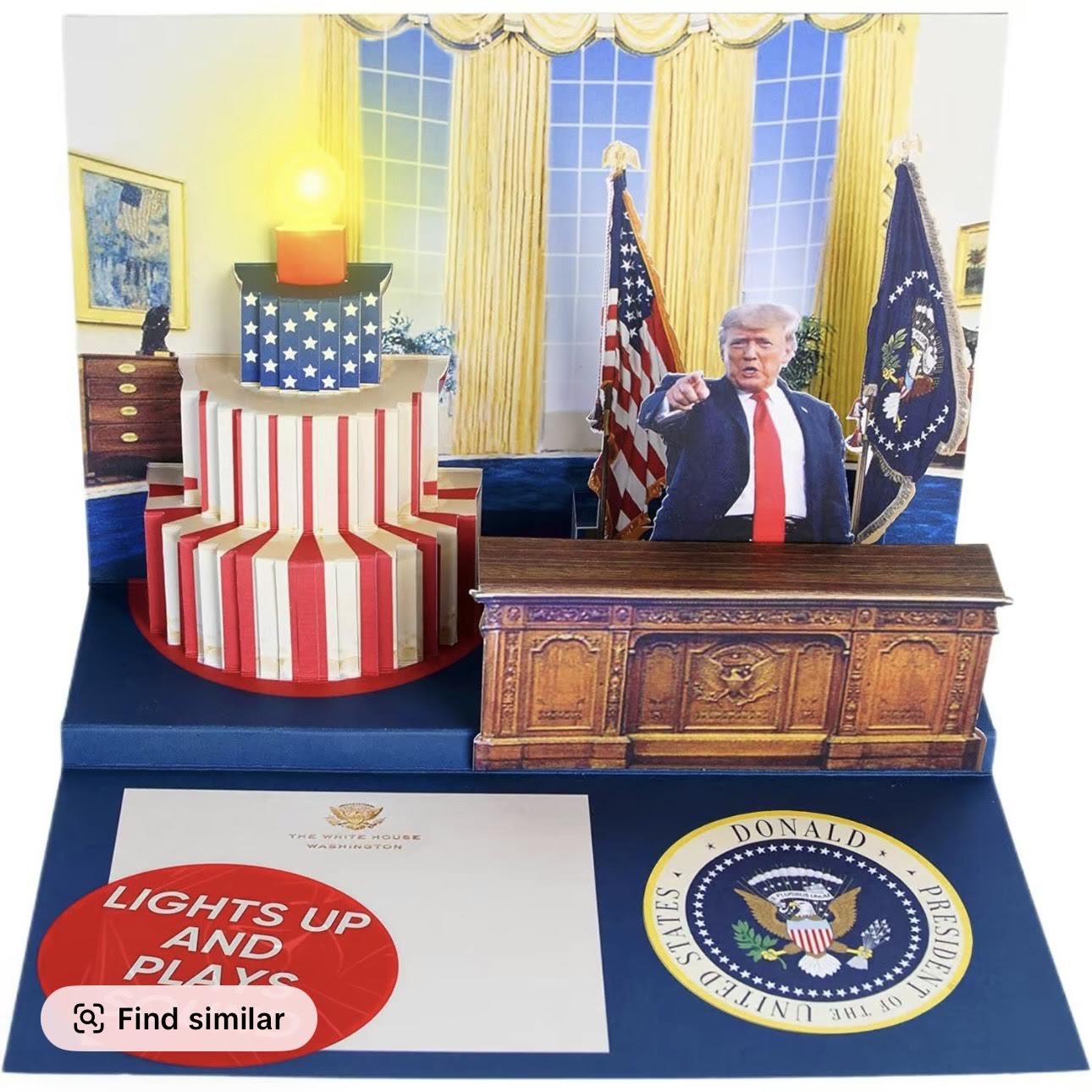 Trump Talking Birthday Card - Light and Sound Pop up card