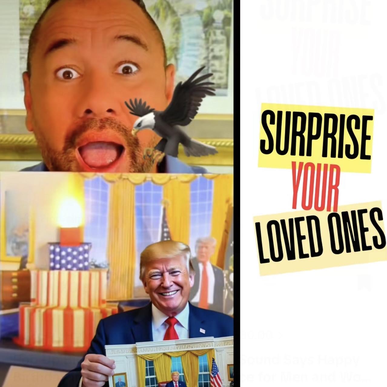 Trump Talking Birthday Card - Light and Sound Pop up card