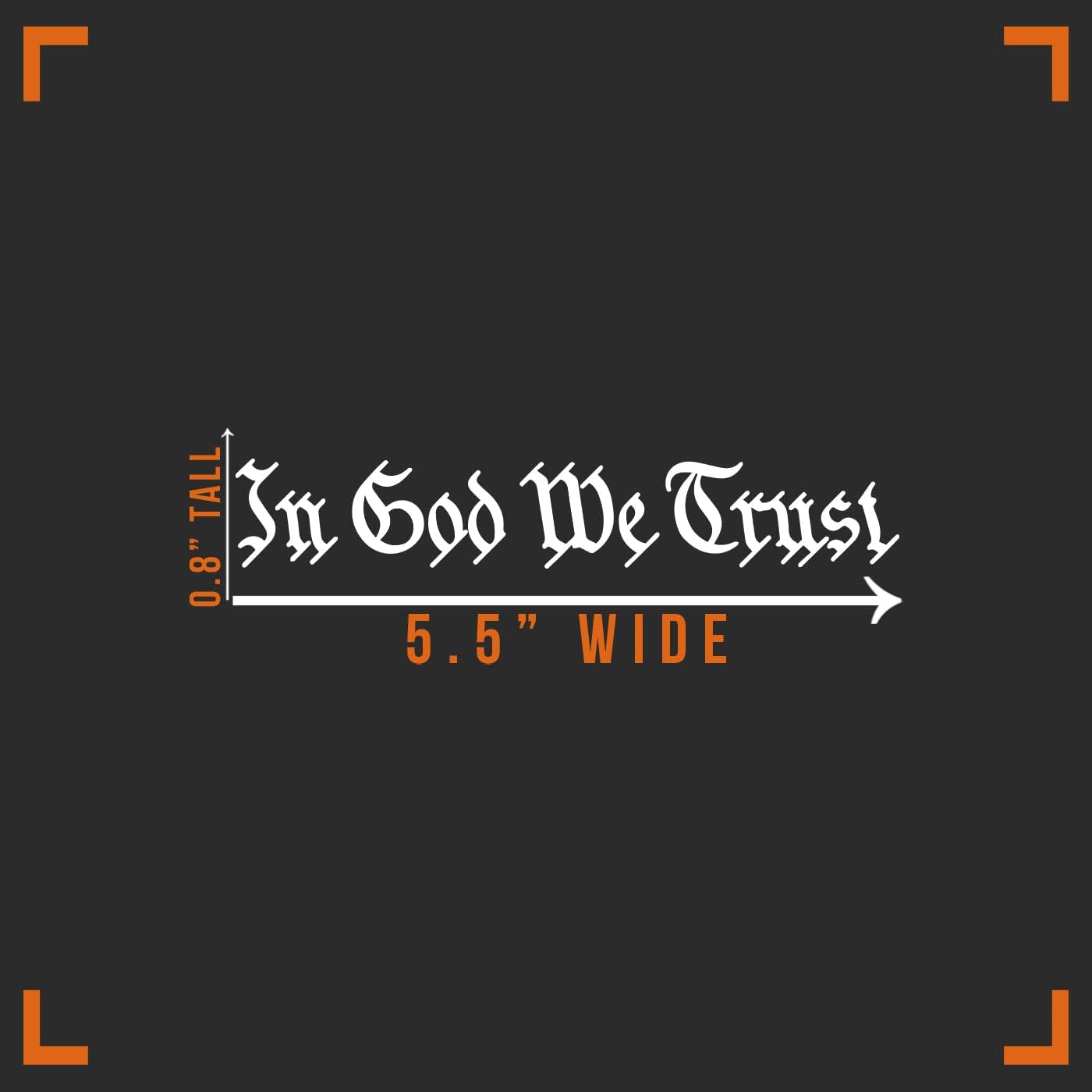 "In God We Trust" Decal Vinyl for Car