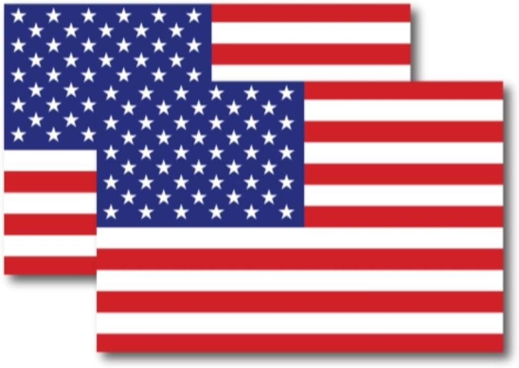 2PCS American Flag Automotive Magnet Decal 4x6 inches