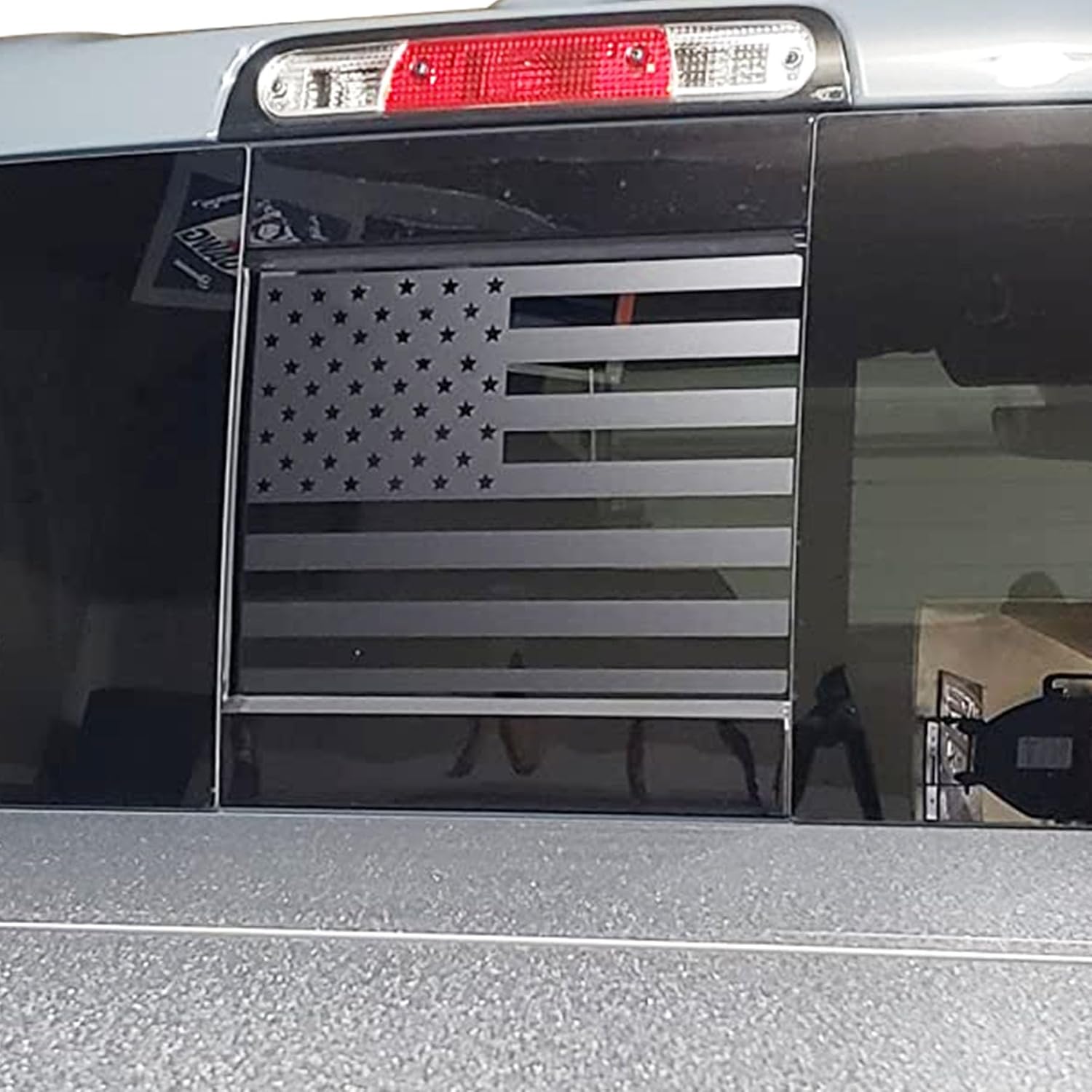 Rear Middle Window American Flag Decal for Trucks