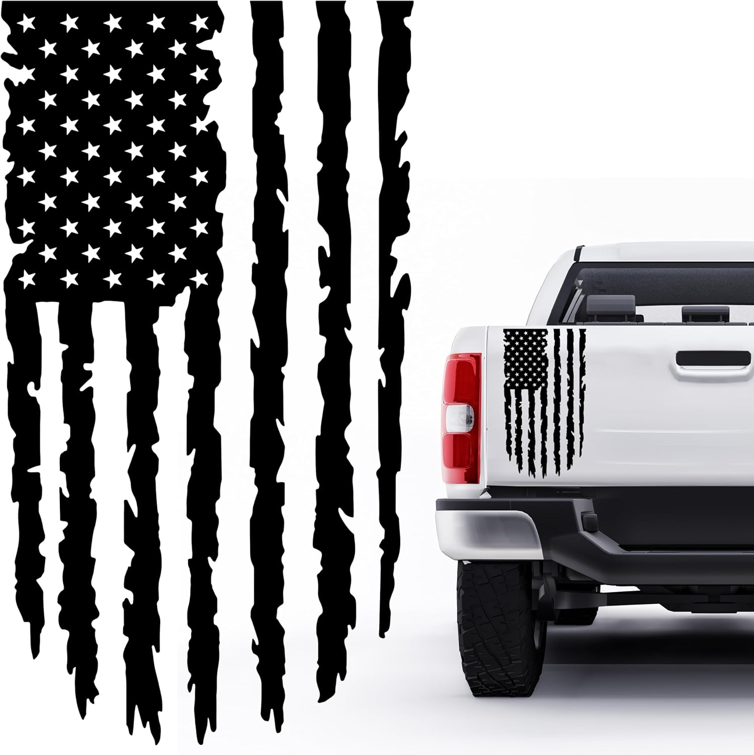 Distressed American Flag Decal for Car