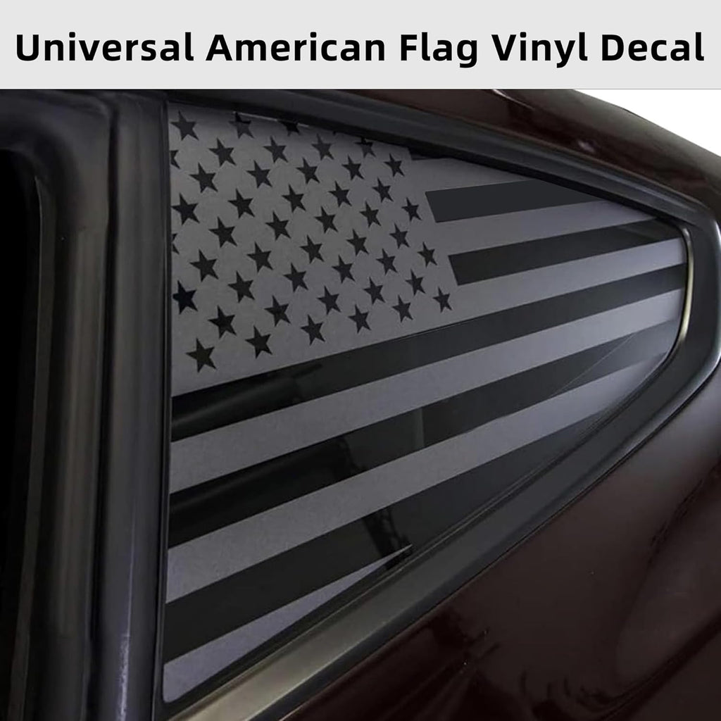 Rear Quarter Window American Flag Decal for SUV 2 Pack