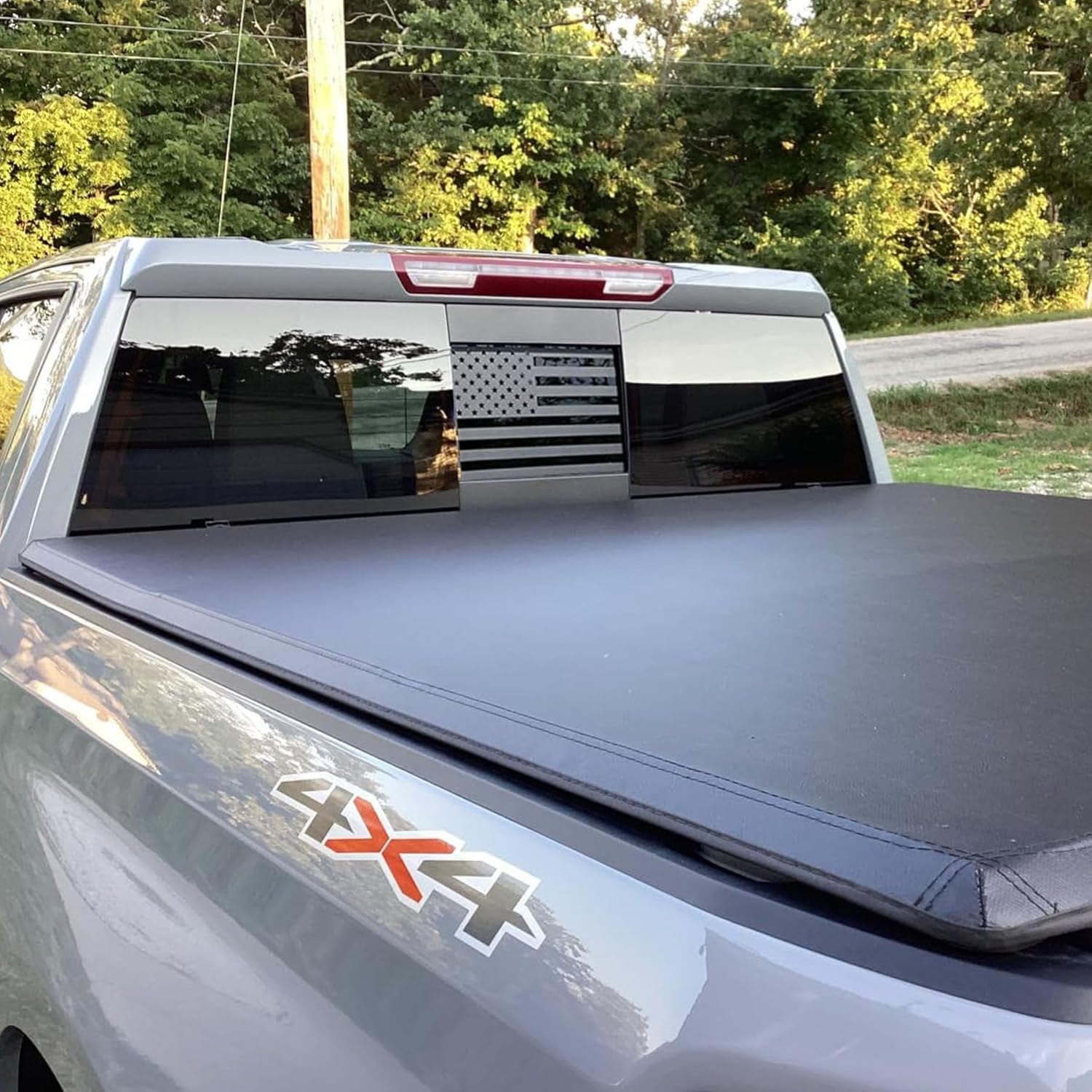 Rear Middle Window American Flag Decal for Trucks
