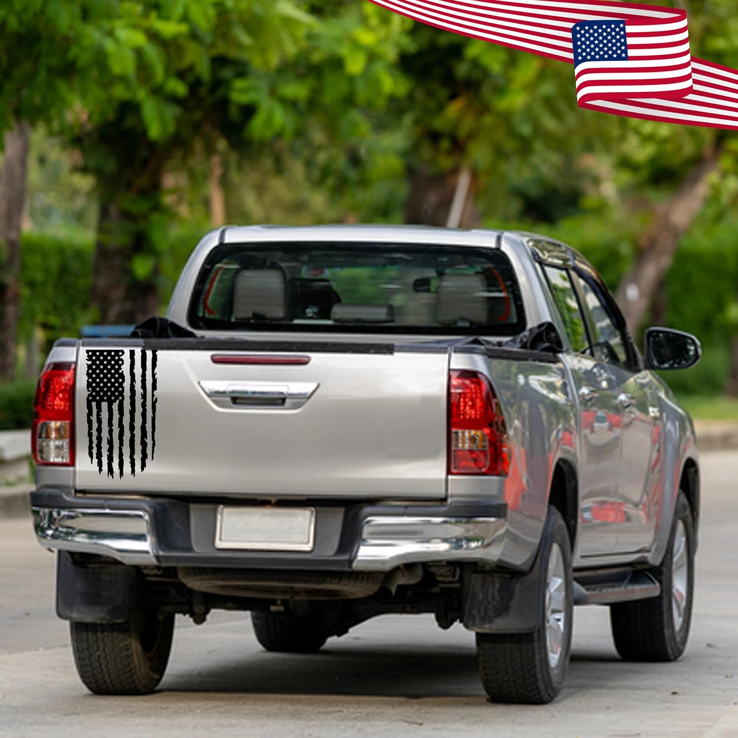 Distressed American Flag Decal for Car