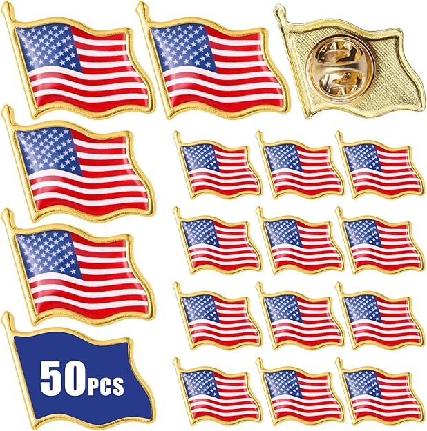 50 PCs American Flag Lapel Pins