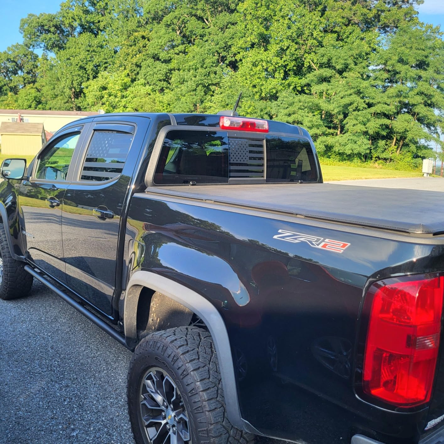 2 Pack Quarter Window US Flag Decal