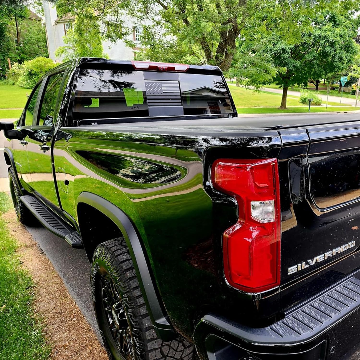 Rear Middle Window American Flag Decal for Trucks