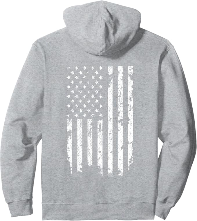 Distressed American Flag Pullover Hoodie